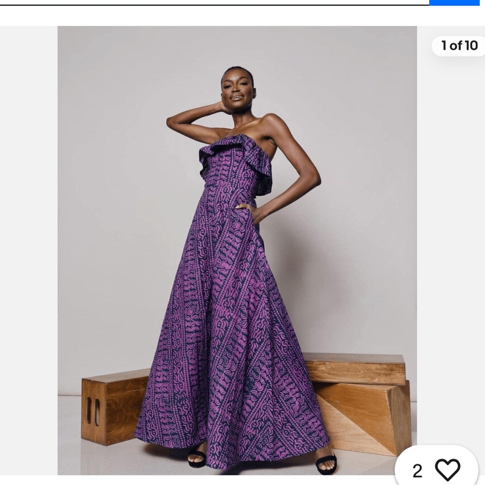 NWT Anthropologie Kahindo strapless ruffled Maxi dress